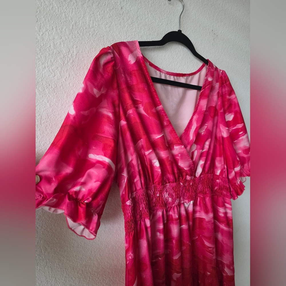 SHEIN Curve Plus Vibrant Pink Valentine Maxi Dress - Picture 2 of 11